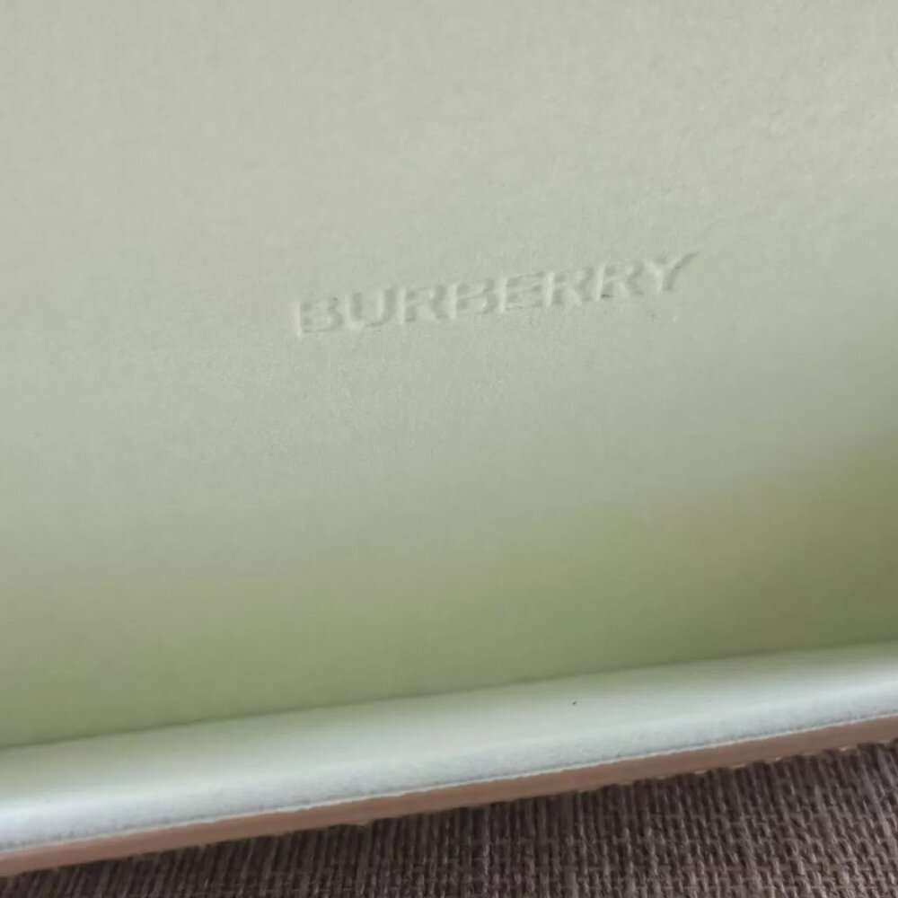 Burberry London England Glasses Case Semi Hard Case Brown Leather Triangle Case - Picture 11 of 13